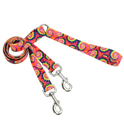 Classic Tie-Dye Double Connection Leash – EarthStyle Standard Training Leash 2 Hounds Design