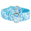 Teal Tie-Dye Swiss Velvet Martingale Dog Collar 1.5 inch wide 2 Hounds Design