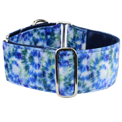 Navy Tie-Dye Elite Velvet Buckle Martingale Dog Collar 2 Hounds Design