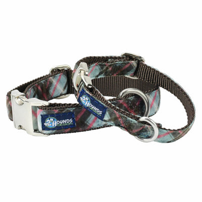 Jane’s Shirt Winter Plaid Velvet Essential Buckle Martingale Dog Collar 2 Hounds Design