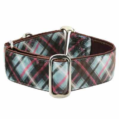 Jane’s Shirt Winter Plaid Elite Velvet Buckle Martingale Dog Collar 2 Hounds Design