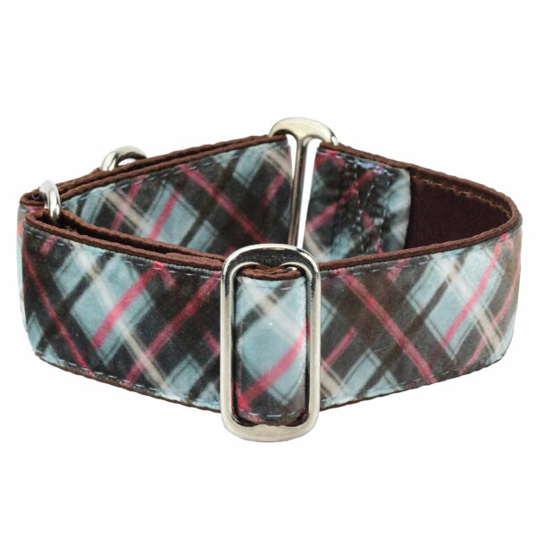 Jane’s Shirt Winter Plaid Elite Velvet Martingale Dog Collar 2 Hounds Design