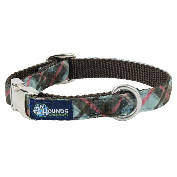 Jane’s Shirt Winter Plaid Velvet Essential Dog Collar 5 8 inch wide 2 Hounds Design
