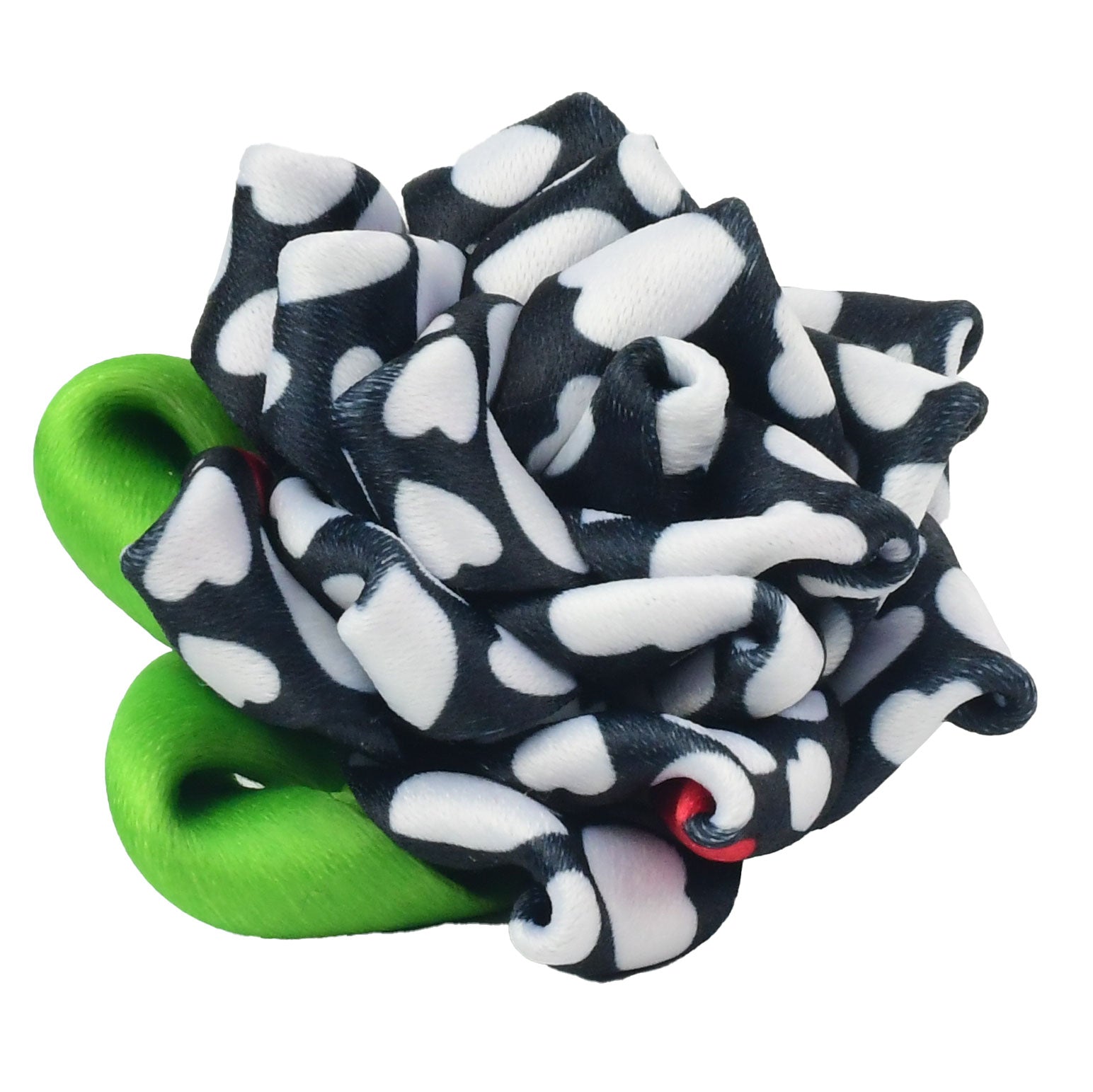 Collar Flower - Black with White Hearts 2 Hounds Design