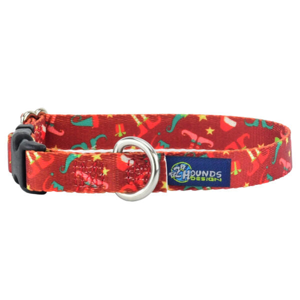 Elf Shoes Christmas Dog Collar – EarthStyle 5 8 inch 2 Hounds Design