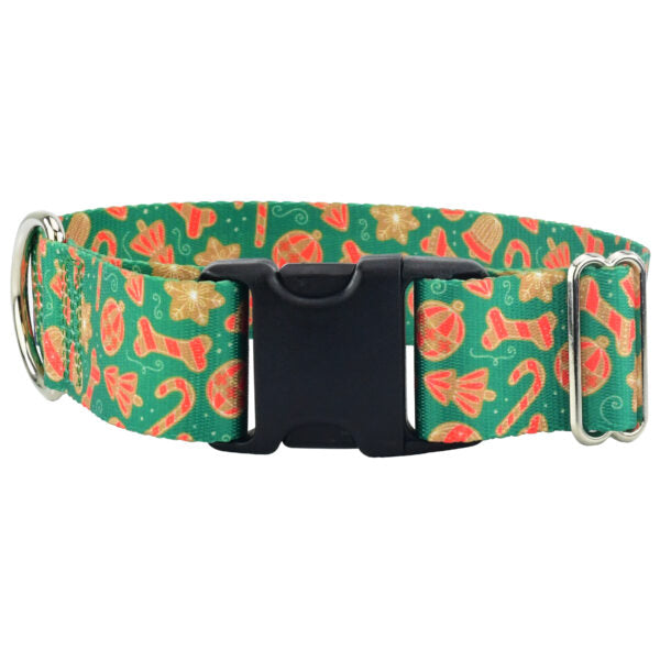 Holiday Cookies Christmas Dog Collar – EarthStyle 1.5 inch 2 Hounds Design