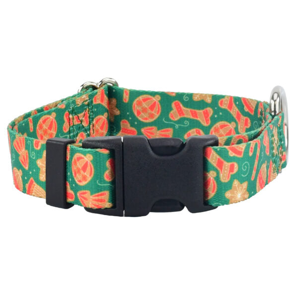 Holiday Cookies Christmas Dog Collar – EarthStyle 1 inch 2 Hounds Design