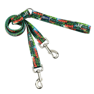 Holiday Graffiti Double Connection Leash – EarthStyle Standard Training Leash 2 Hounds Design