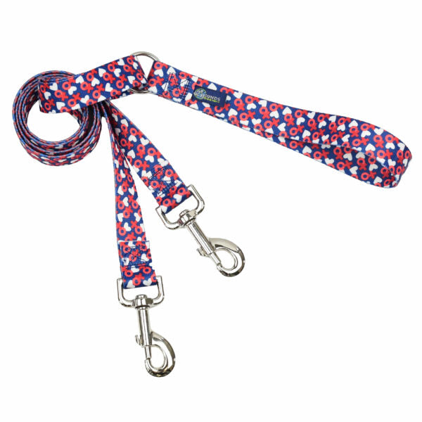 XO Double Connection Leash – EarthStyle Standard Training Leash 2 Hounds Design