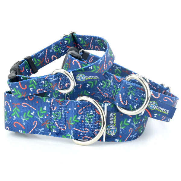 Kiss The Dog Christmas Holiday Martingale Dog Collar – EarthStyle 2 Hounds Design