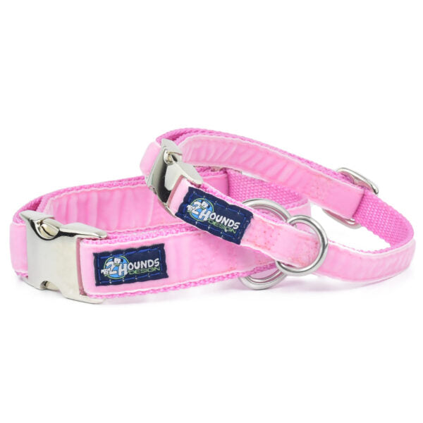 Light Pink Velvet Essential Dog Collar 2 Hounds Design