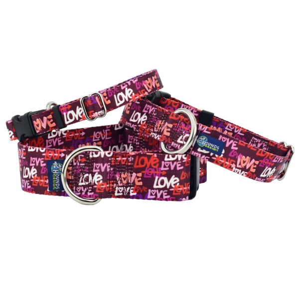 Love Graffiti Red Martingale Dog Collar – EarthStyle 2 Hounds Design