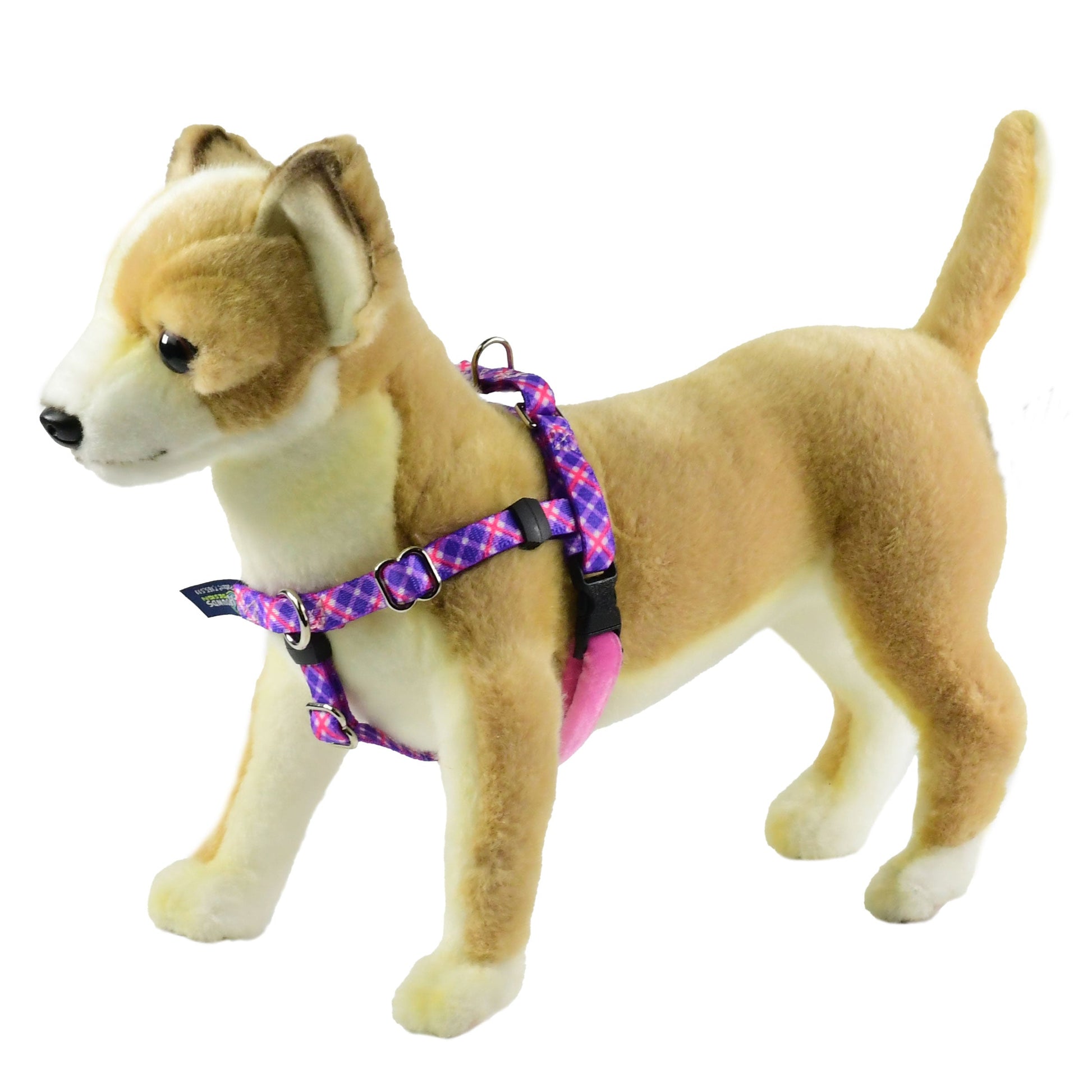 XXSmall Purple & Pink Plaid Freedom No-Pull Harness 13"-16" Chest 2 Hounds Design