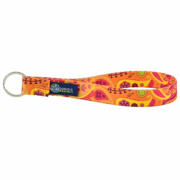 Earthstyle Keychains Orange Paisley 2 Hounds Design