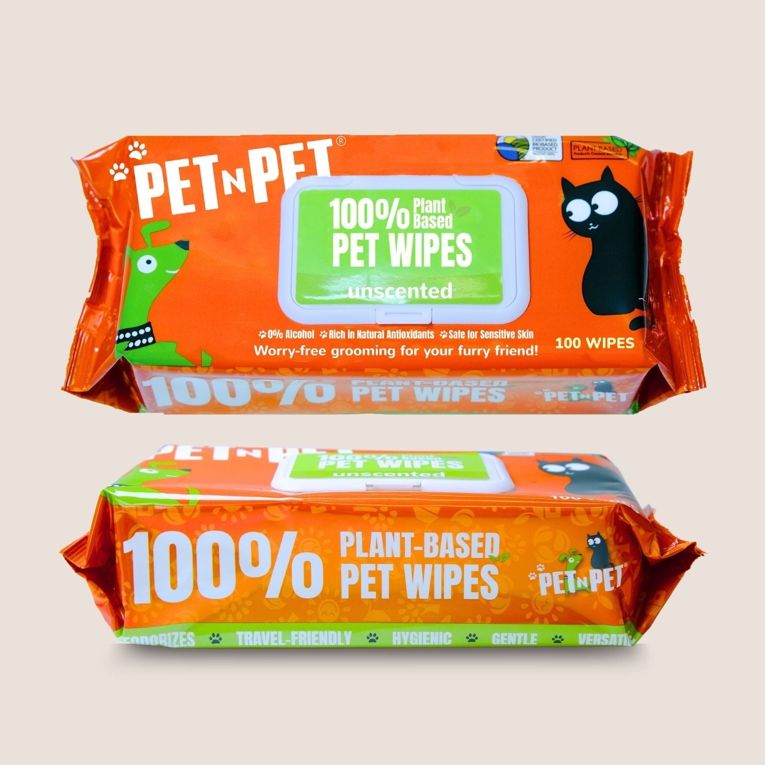 Dog Wipes Cleaning & Deodorizing 100 Count Pet Wipes Pet N Pet ®