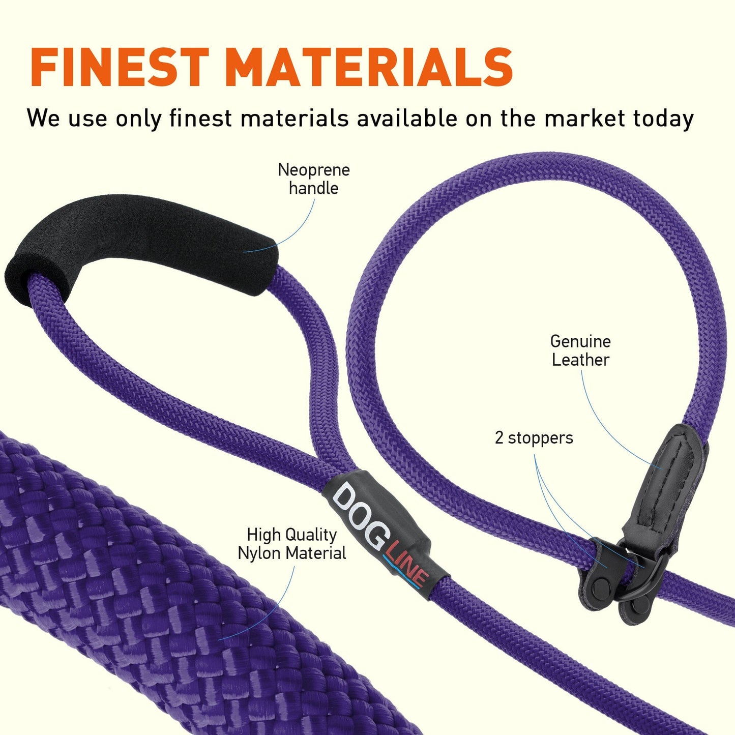Round Nylon Slip Lead Dog Leashes Dogline