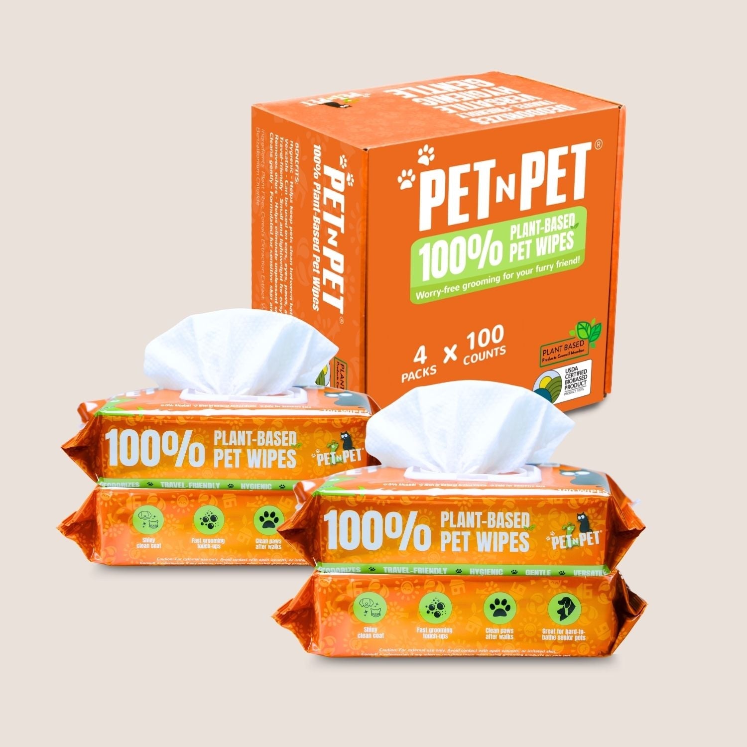 Dog Wipes Cleaning & Deodorizing 400 Count Pet Wipes Pet N Pet ®