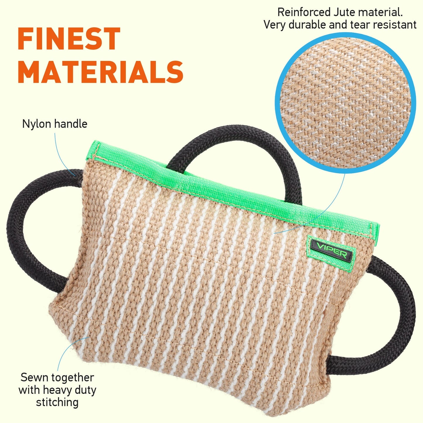 Viper Jute Classic Bite Pillow Dog Toys Dogline