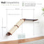 Slanted Cat Scratcher for Wall English Chestnut Bamboo 2-Tier Double Charcoal Gray Canvas Cat Scratcher Catastrophic Creations