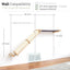 Slanted Cat Scratcher for Wall Natural Bamboo 2-Tier Single Charcoal Gray Canvas Cat Scratcher Catastrophic Creations