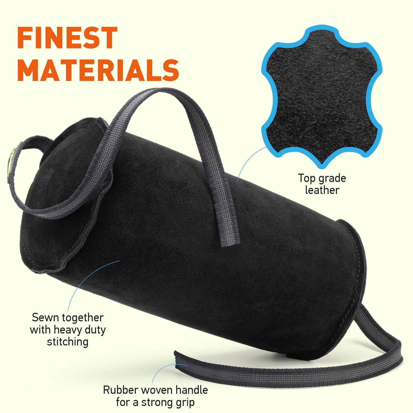 Viper Leather Cylinder Bite Roll Dog Toys Dogline