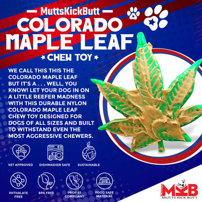 Colorado Maple Leaf Nylon Dog Chew Toy for Aggressive Chewers | USA Made Nylon Dog Toys SodaPup/True Dogs, LLC