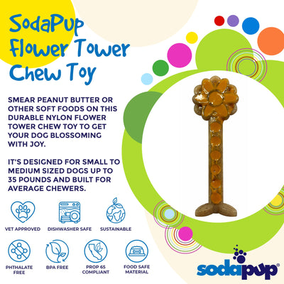 Flower Tower Nylon Chew Toy for Aggressive Chewers - USA Made Enrichment Toy Nylon Dog Toys SodaPup/True Dogs, LLC
