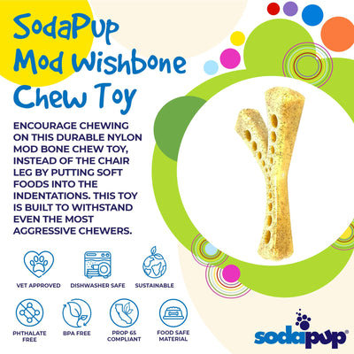 MOD Wishbone Nylon Dog Chew Toy for Aggressive Chewers | USA Made Nylon Dog Toys SodaPup/True Dogs, LLC