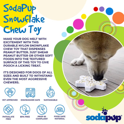 Snowflake Nylon Dog Chew Toy for Aggressive Chewers | USA Made & FDA Compliant Nylon Dog Toys SodaPup/True Dogs, LLC