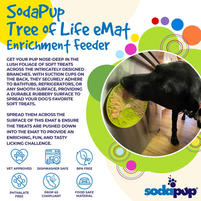 Tree of Life eMat - Enrichment Lick Mat For Dogs and Cats - With Suction Cups | Tree Design | USA Made EMAT SodaPup/True Dogs, LLC