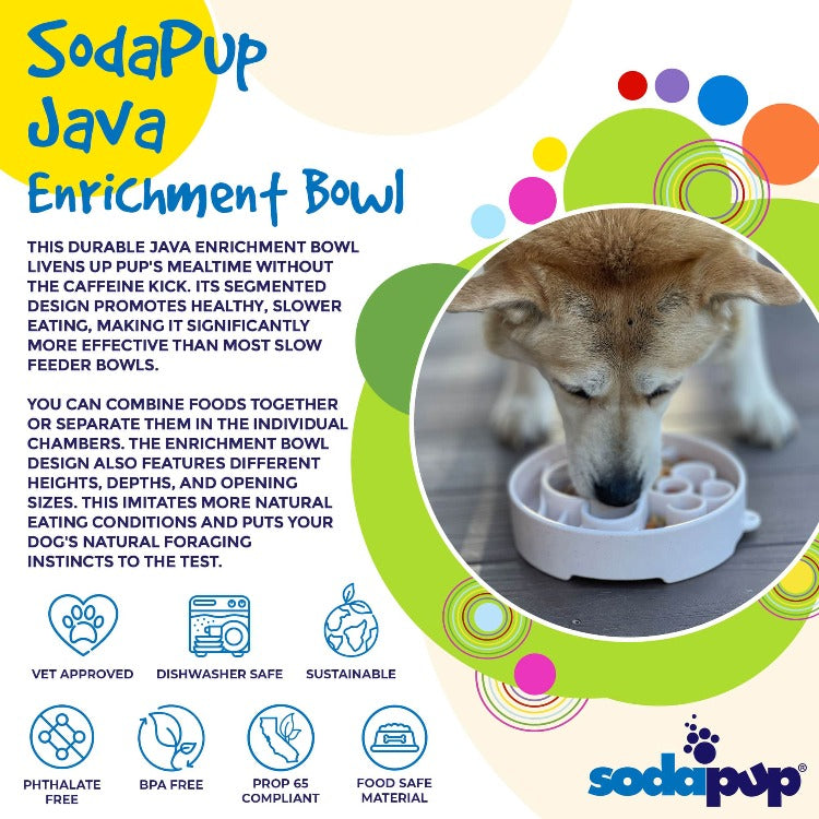 Java eBowl Deep Slow Feeder Dog Bowl for Enrichment | USA Made EBOWL SodaPup/True Dogs, LLC