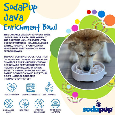 Java eBowl Deep Slow Feeder Dog Bowl for Enrichment | USA Made EBOWL SodaPup/True Dogs, LLC