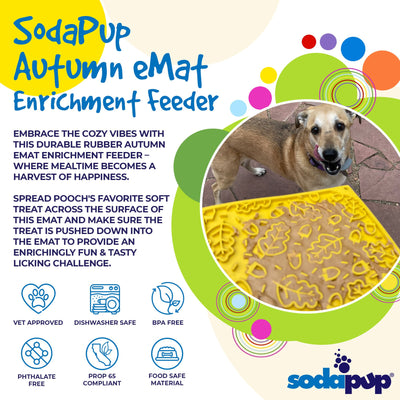 Autumn eMat - Enrichment Lick Mat For Dogs and Cats| Fall Leaves Design | SodaPup EMAT SodaPup/True Dogs, LLC