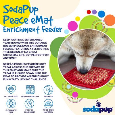 "Peace" Christmas Tree emat - Enrichment Lick Mat for Dogs and Cats | Christmas Tree design | SodaPup EMAT SodaPup/True Dogs, LLC