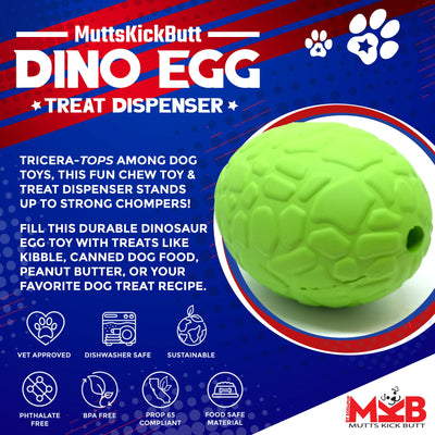Dinosaur Egg Dog Chew Toy & Treat Dispenser - USA Made | SodaPup Rubber Dog Toys SodaPup/True Dogs, LLC