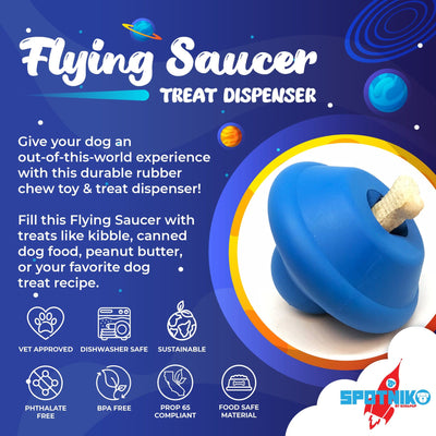 Flying Saucer Dog Toy - Durable UFO Chew Toy & Treat Dispenser | USA Made Rubber Dog Toys SodaPup/True Dogs, LLC