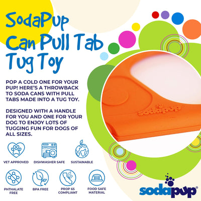 Pop Top Rubber Tug Toy for Interactive Play | Heavy Chewers | USA Made | SodaPup Rubber Dog Toys SodaPup/True Dogs, LLC