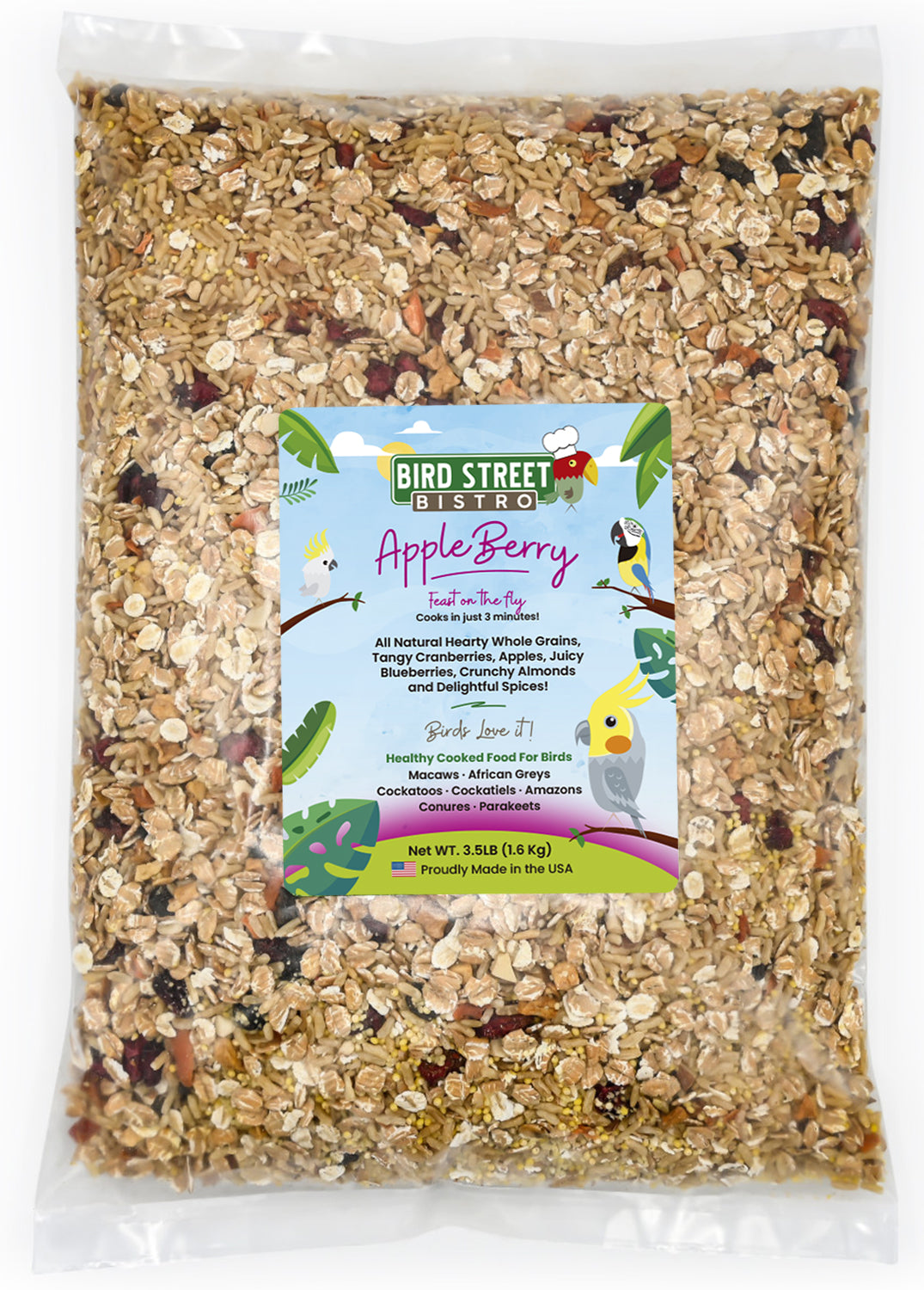 AppleBerry- Feast on the Fly 3.5 lbs Parrot Food Bird Street Bistro
