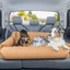 PupProtector™ Faux Cool-to-Touch Vegan Leather Memory Foam Dog Car Bed - Camel Travel Paw.com