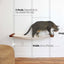Dog Proof Cat Feeder - Wall-Mounted - Raised Elevated English Chestnut Bamboo Natural Canvas 32" Cat Hammock Catastrophic Creations