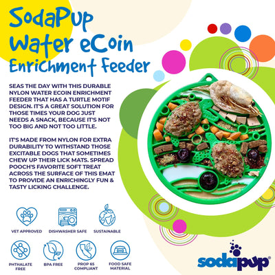 Water Nylon eCoin Durable Enrichment Snacking Coin for Dogs | USA-Made Lick Mat Alternative ECOIN SodaPup/True Dogs, LLC
