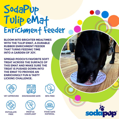 Tulip Design eMat - Enrichment Lick Mat For Dogs and Cats - With Suction Cups | USA Made EMAT SodaPup/True Dogs, LLC