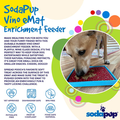 Vino Dog eMat - Enrichment Lick Mat For Dogs and Cats | Wine-Inspired Design| SodaPup EMAT SodaPup/True Dogs, LLC