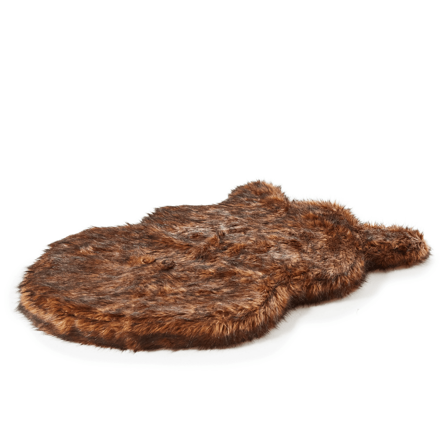 PupRug by Paw.com® Faux Fur Orthopedic Dog Bed - Curve Brown Dog Beds Paw