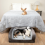 PupChill™ Cooling Bolster Dog Bed + Waterproof Blanket Bundle - Arctic Grey Medium Bed (29" L x 24" W) + Large Blanket (60" L x 82" W) Paw
