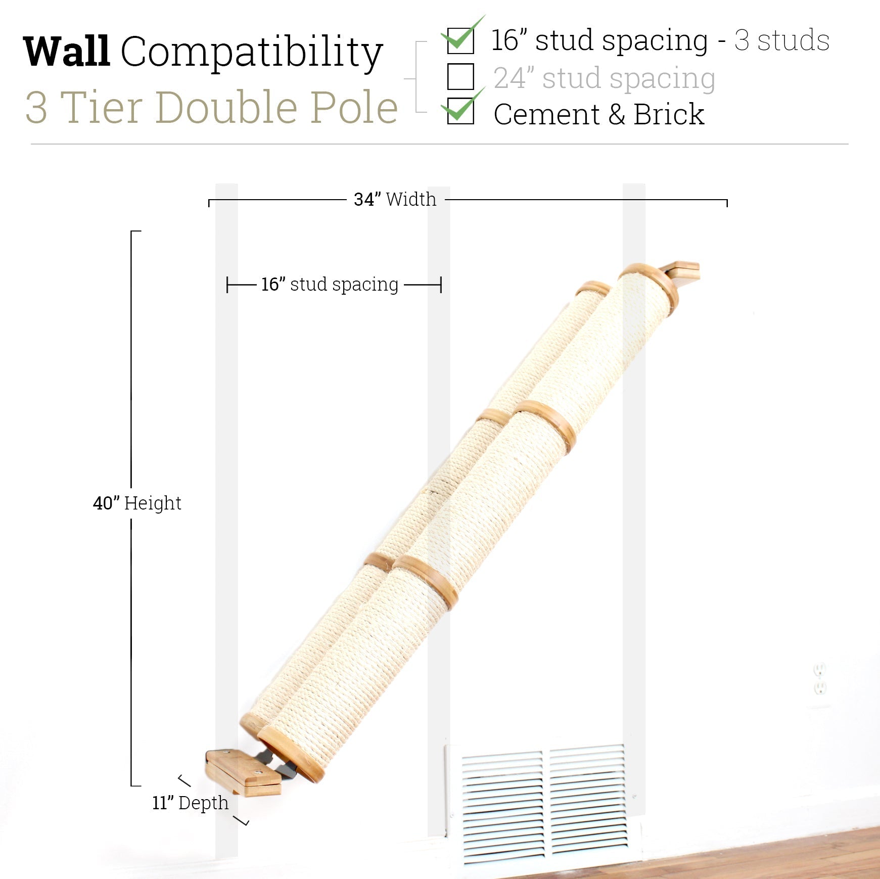 Slanted Cat Scratcher for Wall Cat Scratcher Catastrophic Creations