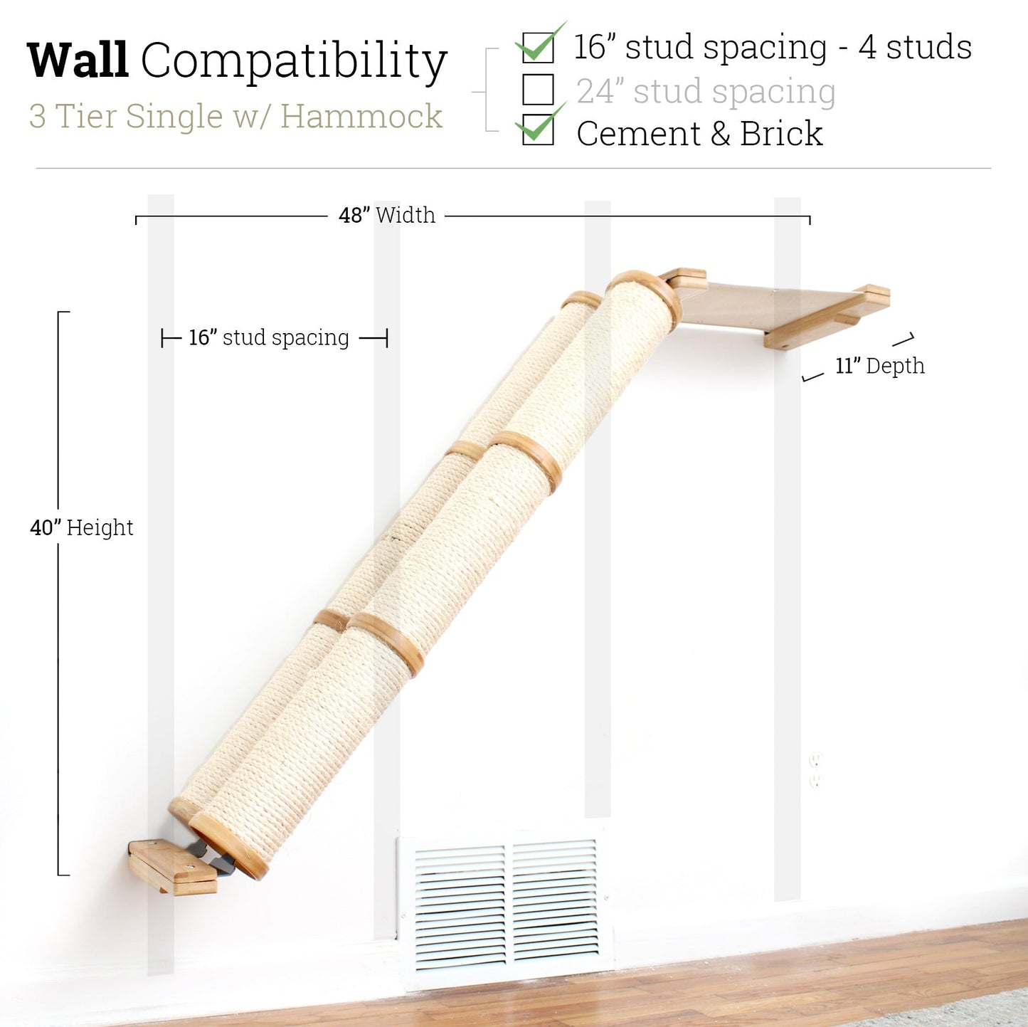 Slanted Cat Scratcher for Wall Cat Scratcher Catastrophic Creations