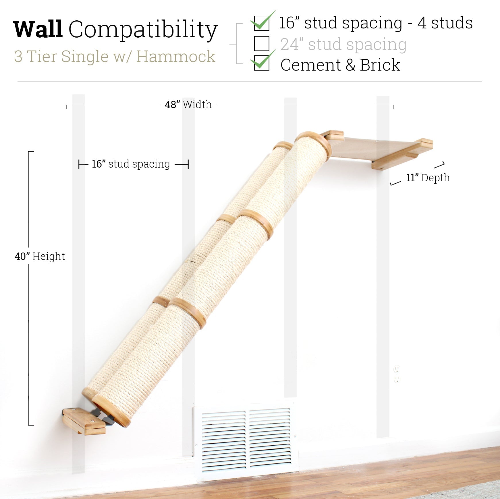 Slanted Cat Scratcher for Wall Cat Scratcher Catastrophic Creations