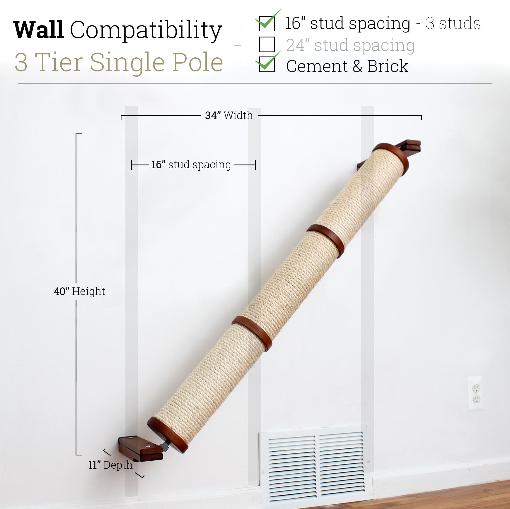 Slanted Cat Scratcher for Wall Cat Scratcher Catastrophic Creations