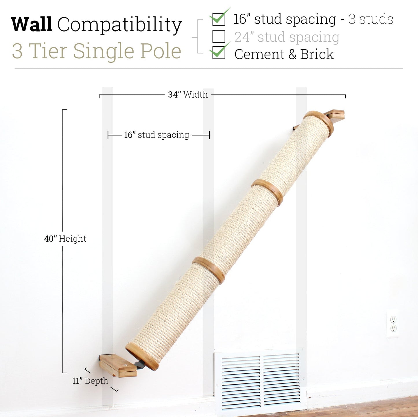 Slanted Cat Scratcher for Wall Cat Scratcher Catastrophic Creations